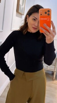 Blusa Tricot Gola Alta Detalhe Nuvem Jamile Nervuras Em Zigue-Zague