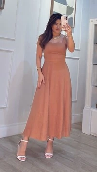 Vestido Midi Evasê Susan Alças Largas