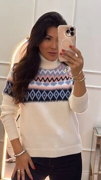 Blusa Tricot Estampado Multicolor Angelica