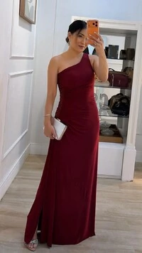 Vestido Longo Drapeado Cris Ombro Único