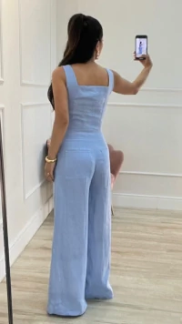 Cropped Linho Nathalia Detalhe De Flor