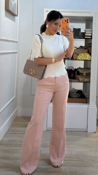 Blusa Tricot Mangas 3/4 Michelle Detalhe Em Nuvem