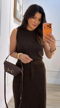 Blusa Regata Tricot Natasha Gola Careca