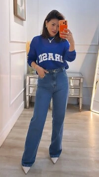 Blusa Tricot Vazada Brasil Amora Mangas Longas