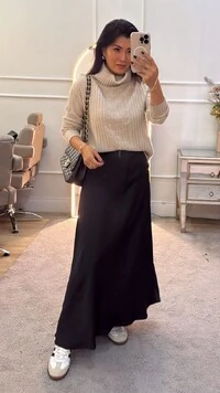 Blusa Tricot Priscilla Gola Rolê E Mangas Com Tramas Triplas