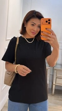Blusa De Malha Básica Suellen Mangas Curtas