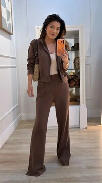 Conjunto Moletom Blusa E Calça Jamile Botões Laterais