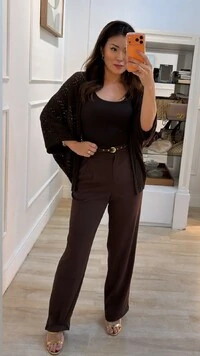 Kimono Tricot Vazado Fabi Mangas 3/4