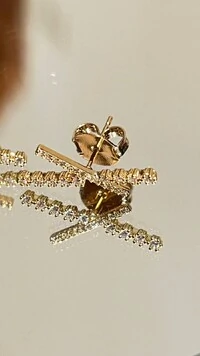 Brinco Transpassado Fino Cravejado