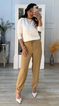 Blusa Tricot Mangas Bufantes Heloiza Trançados Triplos Frontais