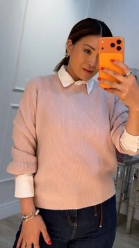 Blusa Tricot Canelado Olga Detalhe De Entremeios Nas Mangas