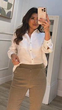 Camisa Mesclada Bolso Único Aysha Martingalê Nos Punhos