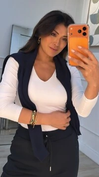 Blusa Suplex Decote V Camila Manga Longa