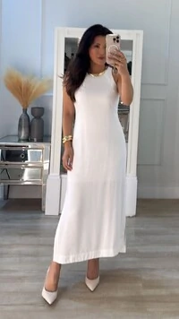 Vestido Longo Cavada Megan Fendas Laterais