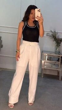 Blusa Regata Celina Detalhe Bicolor E Alças Largas