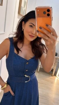 Vestido Midi Decote Coração Evelyn Cinto Faixa Pespontado