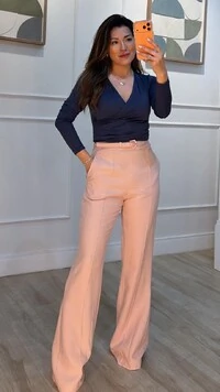 Blusa Cachequer Suplex Mangas Longas Renata Decote V