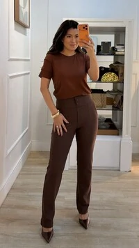 Blusa De Malha Noemi Mangas 3/4 Com Recortes