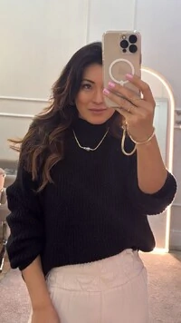 Blusa Tricot Gola Alta Ashley Com Tramas Pela Peça