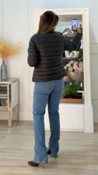 Jaqueta Nylon Gola Alta Patrícia Zíper Prata