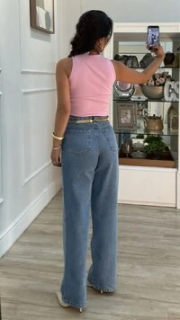 Blusa Regata Malha Ribana Karol Decote U