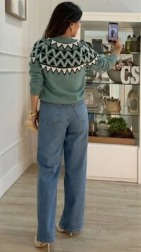 Blusa Tricot Lia Estampa Triâgulos