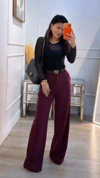 Blusa Tule Gola Canoa Valéria Mangas Longas