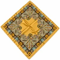 Lenço Acetinado Estampa Floral E Paisley