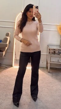 Blusa Tricot Canelado Patricia Com Gola Nuvem