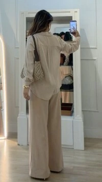 Maxi Camisa Detalhe De Pregas Nos Punhos E Posterior