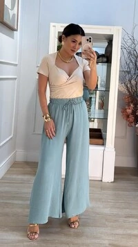 Blusa Suplex Decote V Maithe Drapeados Laterais