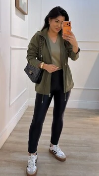 Parka Casaco Aveludado Marie Capuz Removível