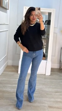 Blusa Tricot Ampla Hallie Com Nervuras Horizontais E Mini Entremeios