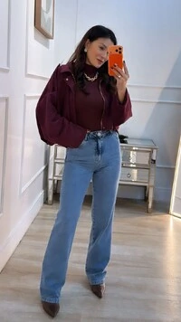 Jaqueta Balonê Suede Jhenifer Martingalê Nos Ombros