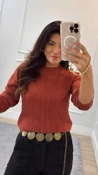 Blusa Tricot Trançados Triplos Frontais Milena Barrado Posterior Maior