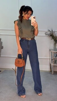Blusa Regata Crepe Debora Detalhe De Babado