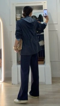 Parka Dupla Face Capuz Removível Manu Com Puxadores Reguláveis