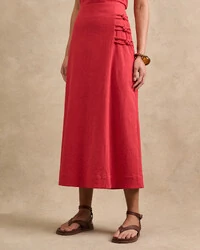 Saia Midi Caroline Tripla Corda Detalhada Lateral