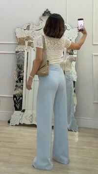 Blusa De Renda Graziela Gola Alta