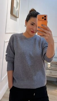 Blusa Tricot Marina Punhos Largos Canelados Detalhe De Botão