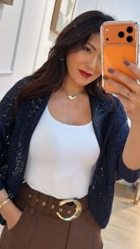 Kimono Capa Tricot Lulu Punhos Largos Canelados