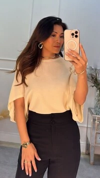 Blusa Ampla Canelado Horizontal Lili