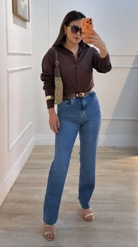 Maxi Camisa Talita Com Pregas Nos Punhos