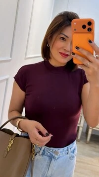 Blusa Muscle Malha Canelada Sheila Gola Alta