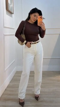 Blusa De Malha Drapeado Lateral Mila Mangas Longas