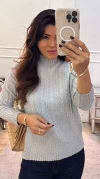 Blusa Cacharrel Tricot Maddie Detalhes Trançados E Ondulações