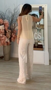 Blusa Regata Chiffon Raissa Com Sobreposição