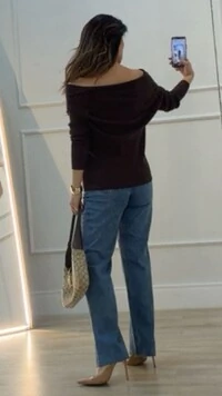 Blusa Tricot Canelada Thais Ombro À Ombro