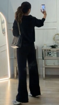 Calça Pantalona Tricot Carol Faixa Lateral