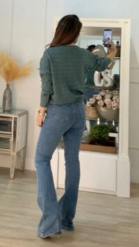 Blusa Tricot Ampla Hallie Com Nervuras Horizontais E Mini Entremeios